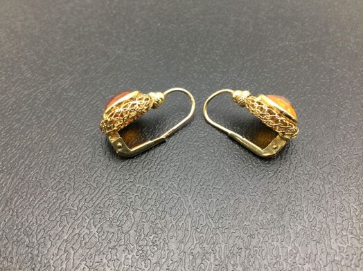 pendientes oro 18k con pirita 