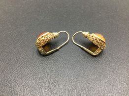 pendientes oro 18k con pirita 