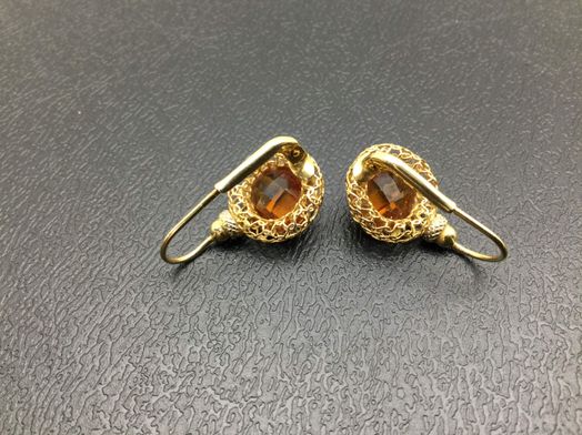 pendientes oro 18k con pirita 