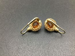 pendientes oro 18k con pirita 