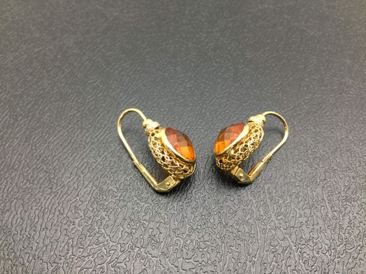pendientes oro 18k con pirita 