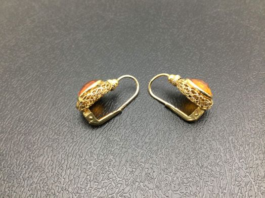 pendientes oro 18k con pirita 