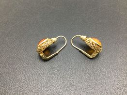 pendientes oro 18k con pirita 