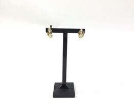 pendientes oro 18k con circonita,perla 