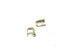 pendientes oro 18k con esmeralda,circonita 