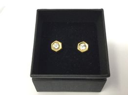 pendientes oro 18k con circonita 