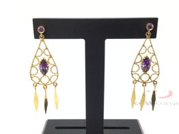 pendientes oro 18k con circonita 