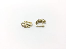 pendientes oro 18k con circonita 