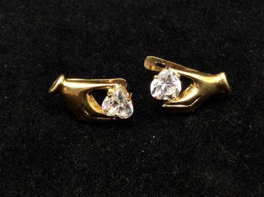 pendientes oro 18k con circonita 