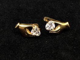 pendientes oro 18k con circonita 