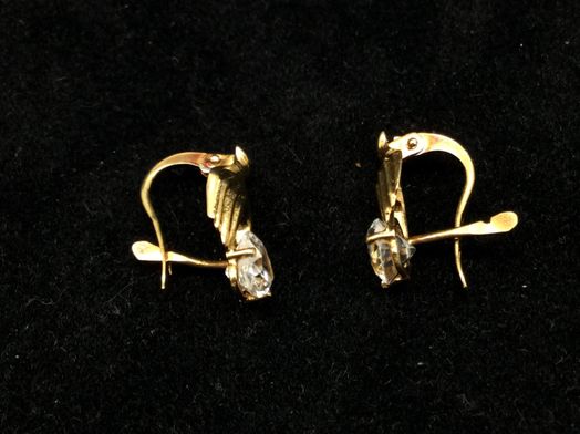 pendientes oro 18k con circonita 