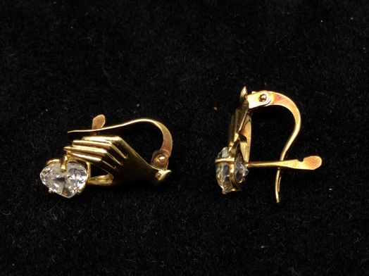 pendientes oro 18k con circonita 