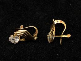 pendientes oro 18k con circonita 