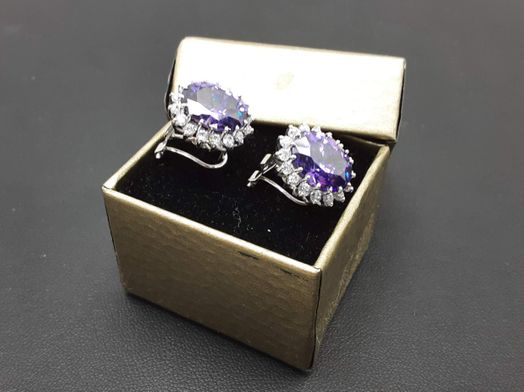 pendientes oro 18k con circonita 