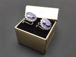 pendientes oro 18k con circonita 