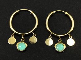 pendientes oro 18k con circonita 