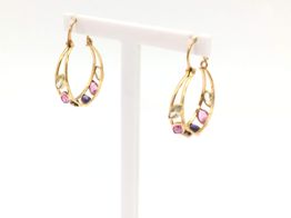 pendientes oro 18k con circonita 