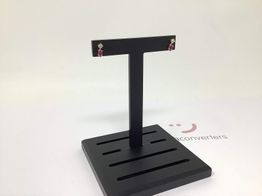 pendientes plata 925mm con diamante,rubi 