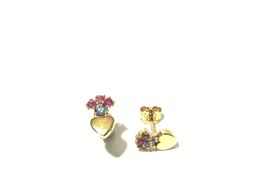 pendientes oro 18k con topacio,rubi 