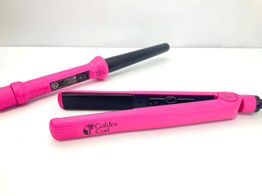 plancha pelo golden curl the pink couple