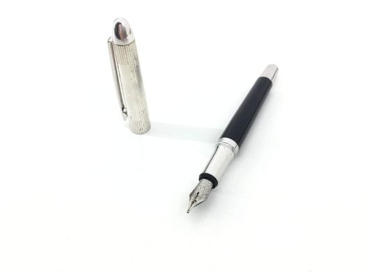 pluma estilografica waldenman plateado