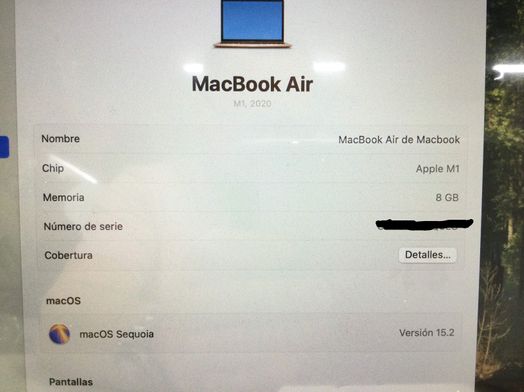 portatil apple apple macbook air m1 8-core 3.2/7 13 (2020) (a2337)