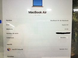 portatil apple apple macbook air m1 8-core 3.2/7 13 (2020) (a2337)
