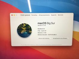 portatil apple apple macbook air m1 8-core 3.2/7 13 (2020) (a2337)