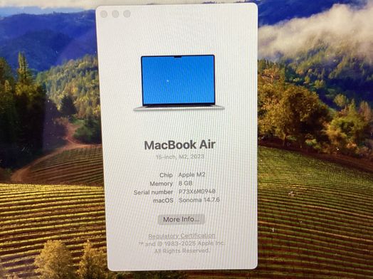 portatil apple apple macbook air m2 8-core 3.4 15 (10gpu) (2023) (a2941)
