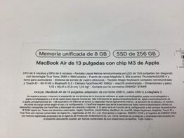 portatil apple apple macbook air m3 8-core 4.0 13 (8gpu) (2024) (a3113)
