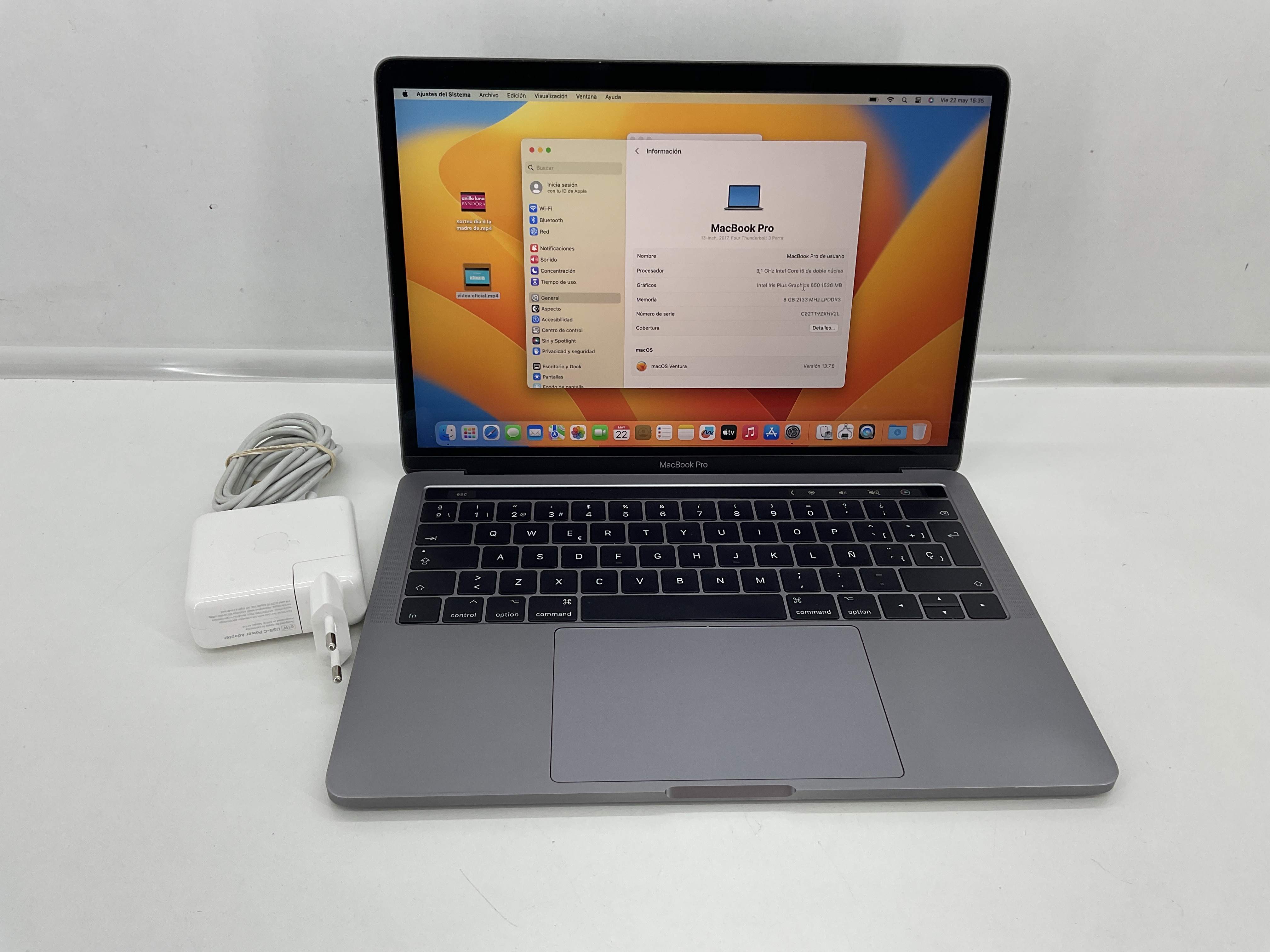 Portátiles Apple Macbook pro core i5 3.1 13 touchbar (2017) (a1706