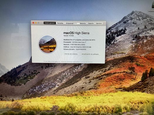 portatil apple apple macbook pro core i7 2.3 17 (2011) (a1297)