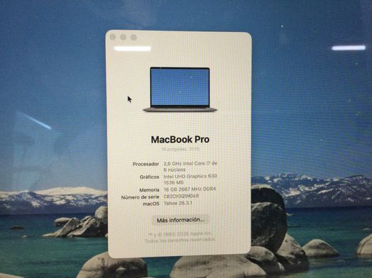 portatil apple apple macbook pro core i7 2.6 16 touchbar (2019) (a2141)