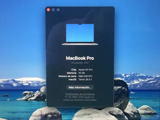 portatil apple apple macbook pro m1 pro 10-core 3.2 16 (16gpu) (2021) (a2485)
