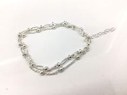 pulseira prata 925mm com pedra con perla 