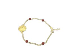 pulsera oro 18k con coral 