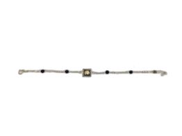 pulseira ouro 18k com pedra con onix 