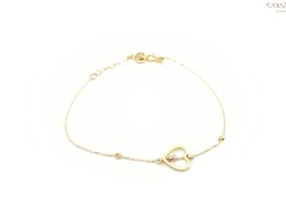 pulseira ouro 18k com pedra con circonita 