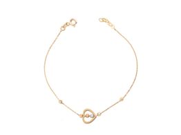 pulseira ouro 18k com pedra con circonita 