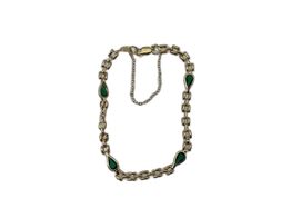 pulseira ouro 18k com pedra con circónita 