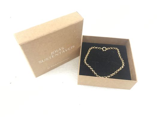 pulseira ouro 19k con sem pedra 