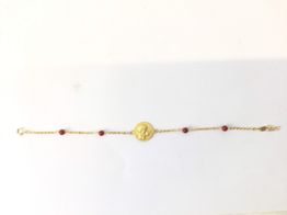 pulsera oro 18k con coral 