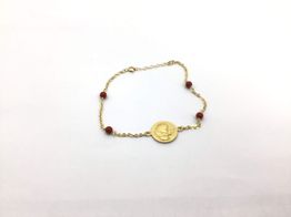 pulsera oro 18k con coral 