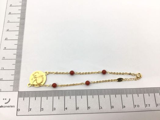 pulsera oro 18k con coral 