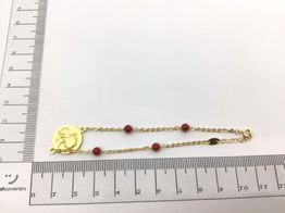 pulsera oro 18k con coral 