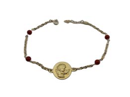 pulsera oro 18k con coral 