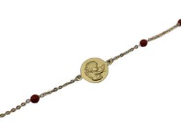 pulsera oro 18k con coral 