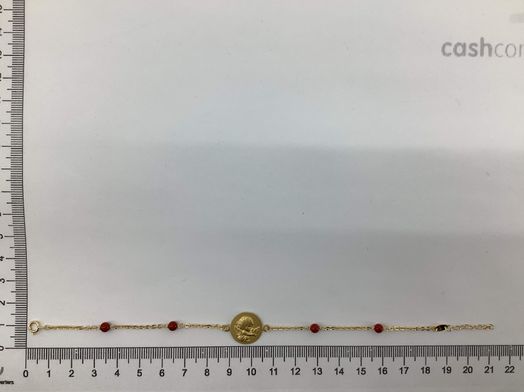 pulsera oro 18k con coral 
