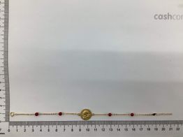 pulsera oro 18k con coral 