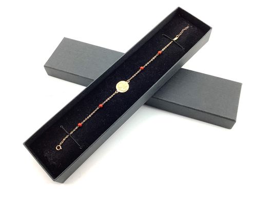 pulsera oro 18k con coral 